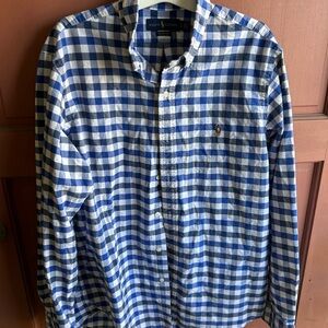 Ralph Lauren Men’s Blue & White Gingham Button-Down Shirt
